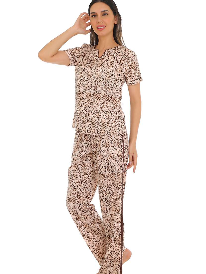 women printed nightwear pyjama set - 22272504 -  Standard Image - 2