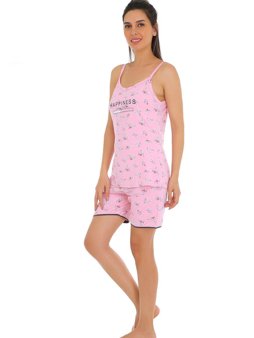 women printed nightwear shorts set - 22272511 -  Standard Image - 2
