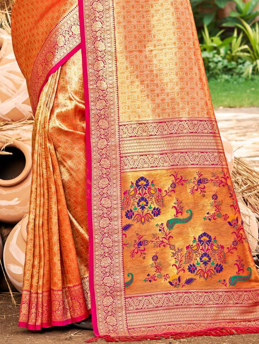 women self design kanjivaram saree with blouse - 22272652 -  Standard Image - 2