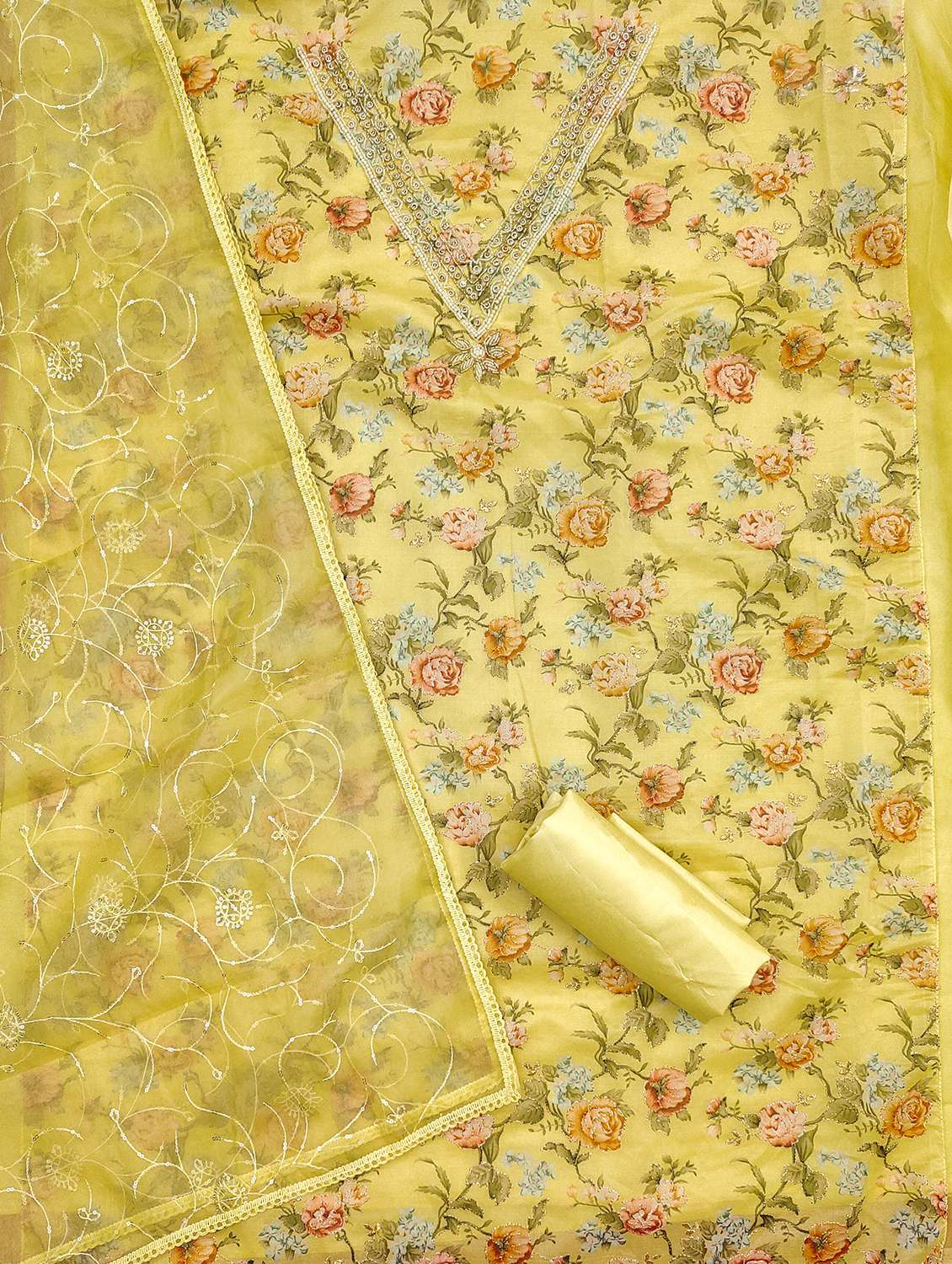 women floral embroidered unstitched suit set - 22272677 -  Standard Image - 2