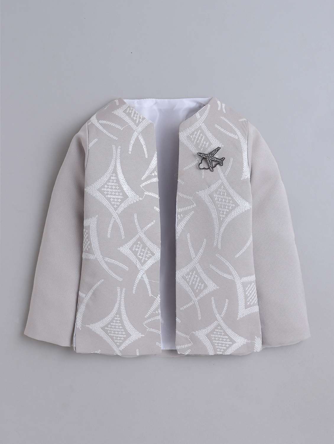 boys embroidered long sleeve sherwani set - 22272696 -  Standard Image - 2