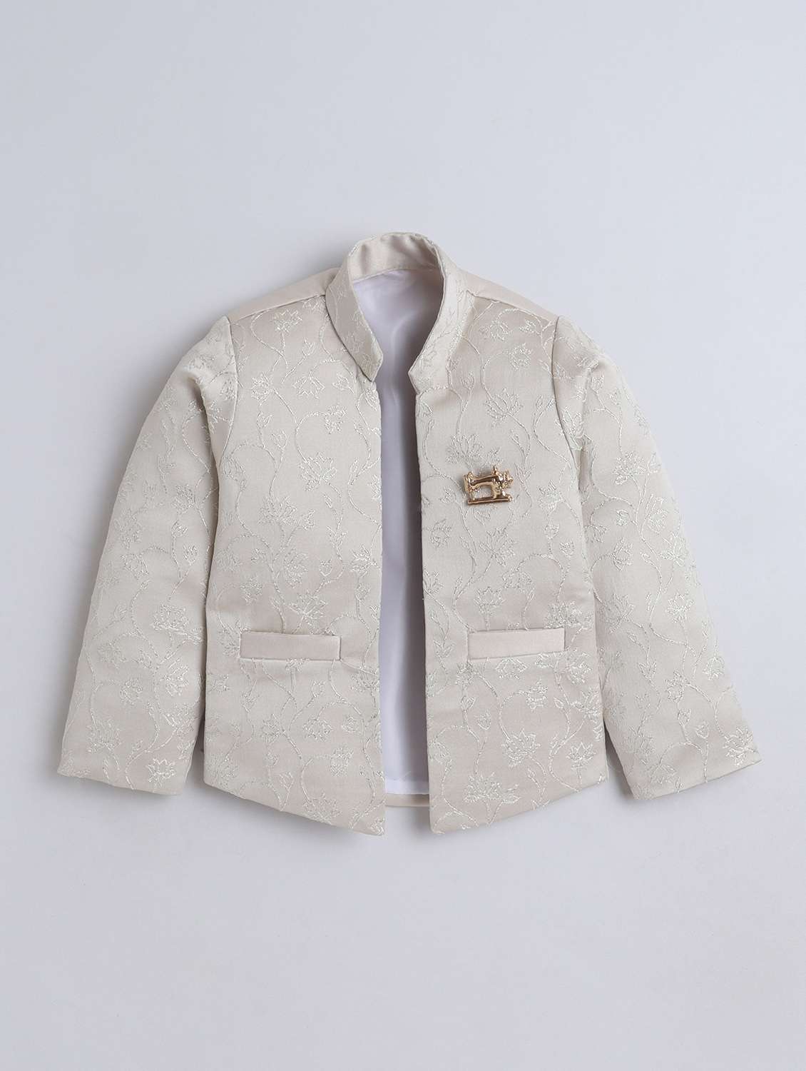 boys embroidered long sleeve sherwani set - 22272699 -  Standard Image - 2