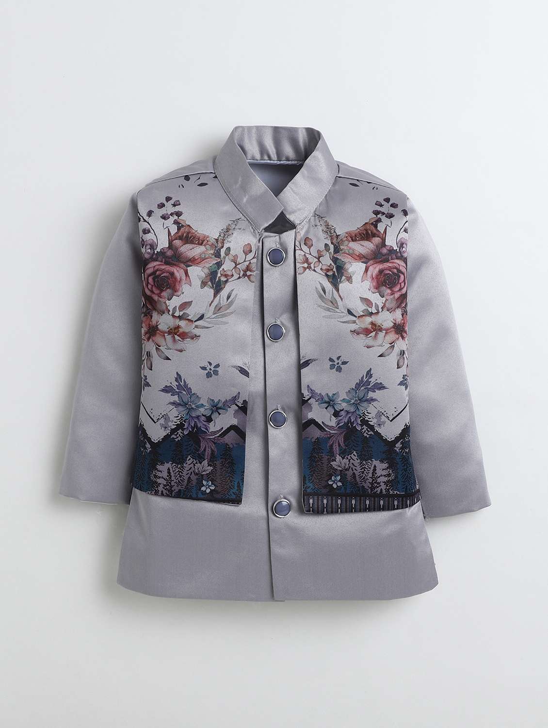 boys printed long sleeve sherwani set - 22272708 -  Standard Image - 2