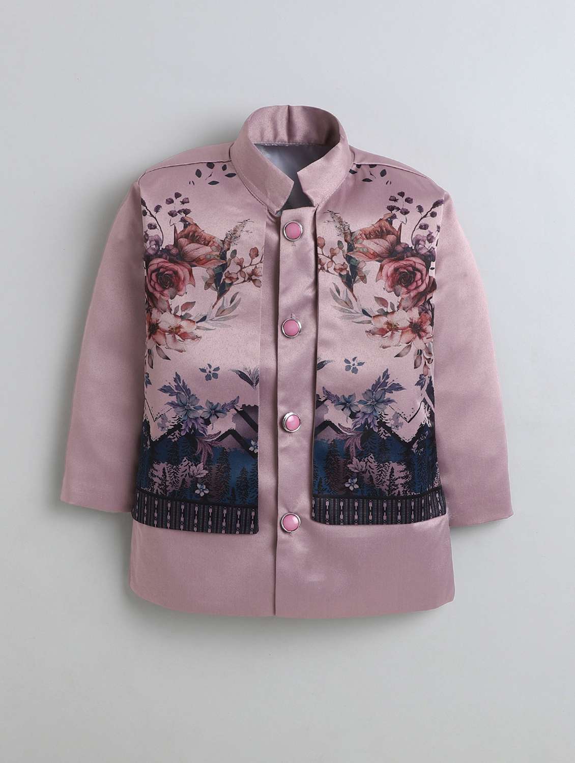 boys printed long sleeve sherwani set - 22272709 -  Standard Image - 2