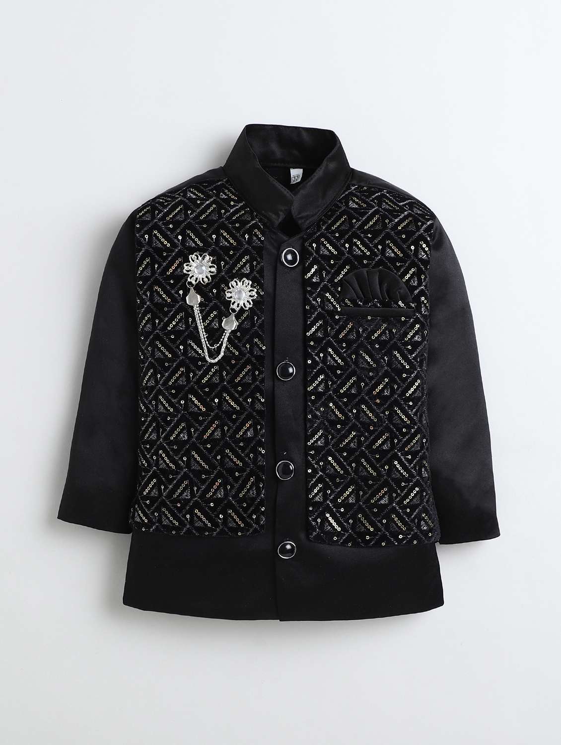 boys embroidered long sleeve sherwani set - 22272711 -  Standard Image - 2