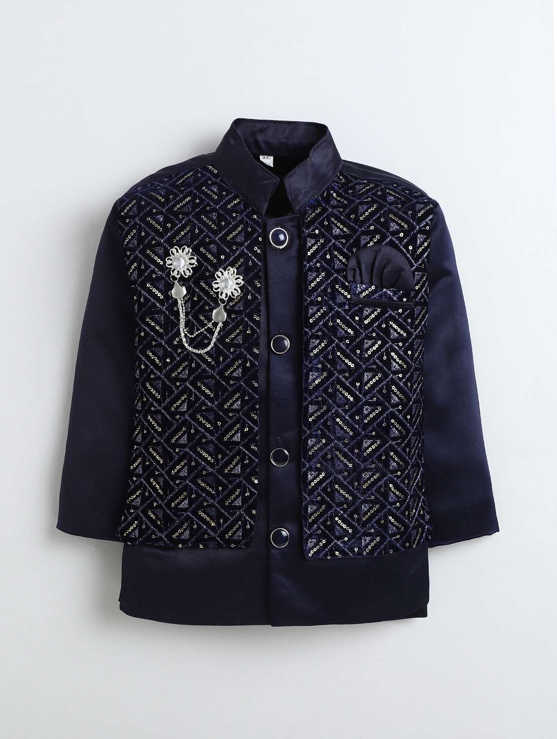 boys embroidered long sleeve sherwani set - 22272712 -  Standard Image - 2