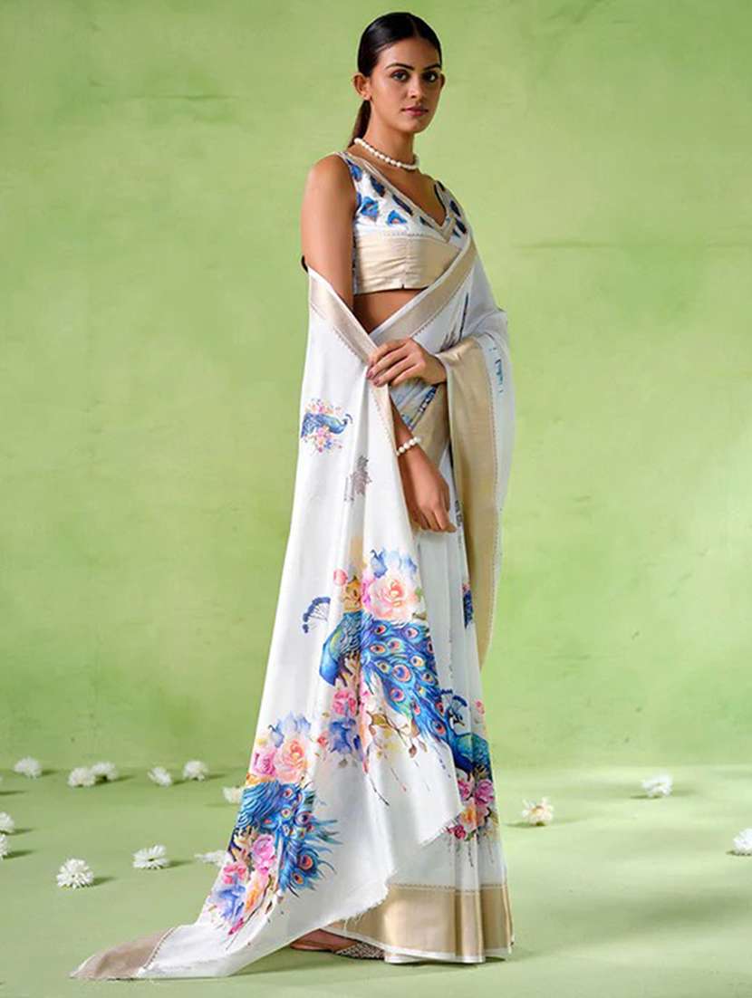 women printed casual wear saree with blouse - 22272723 -  Standard Image - 2