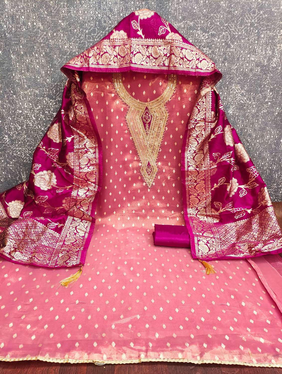 women self design embroidered unstitched suit set - 22272725 -  Standard Image - 2