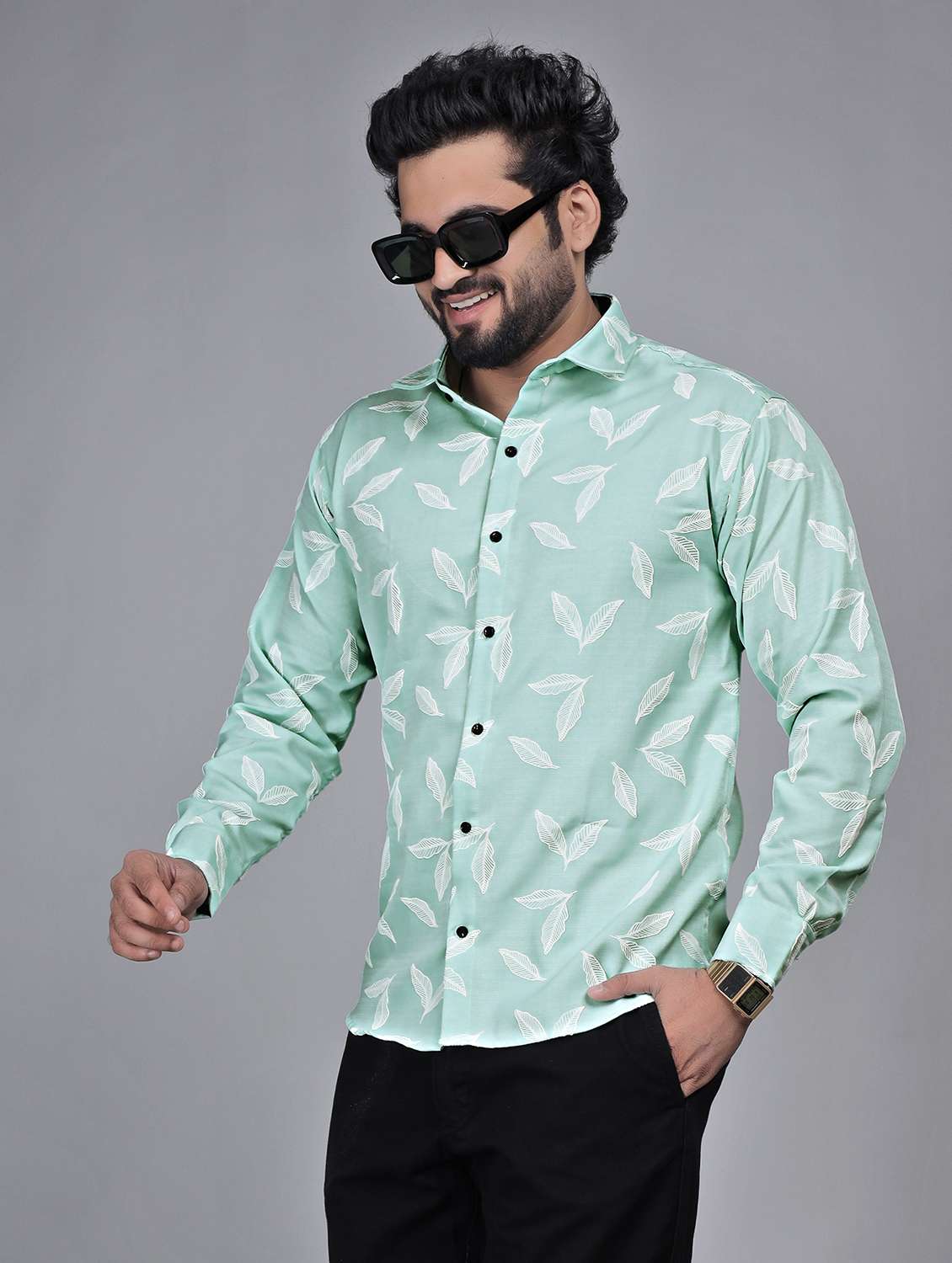 men printed long sleeve regular fit casual shirt - 22272728 -  Standard Image - 2