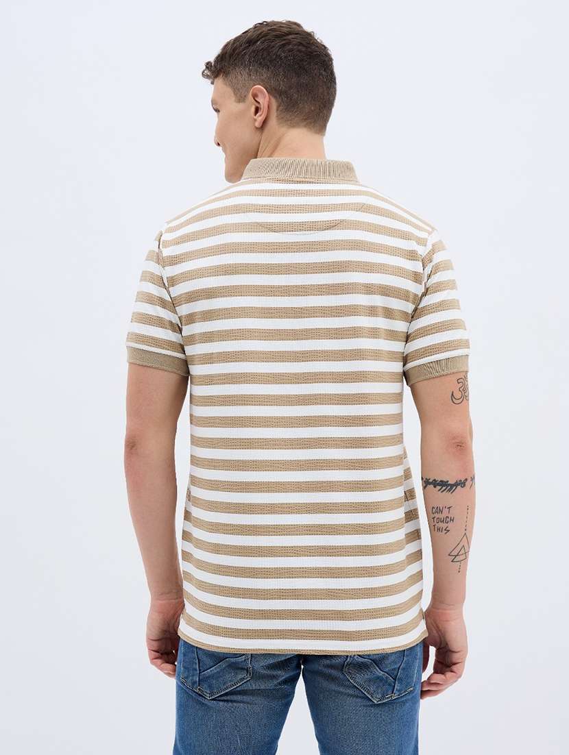 men striped short sleeve regular fit polo t-shirt - 22272857 -  Standard Image - 2