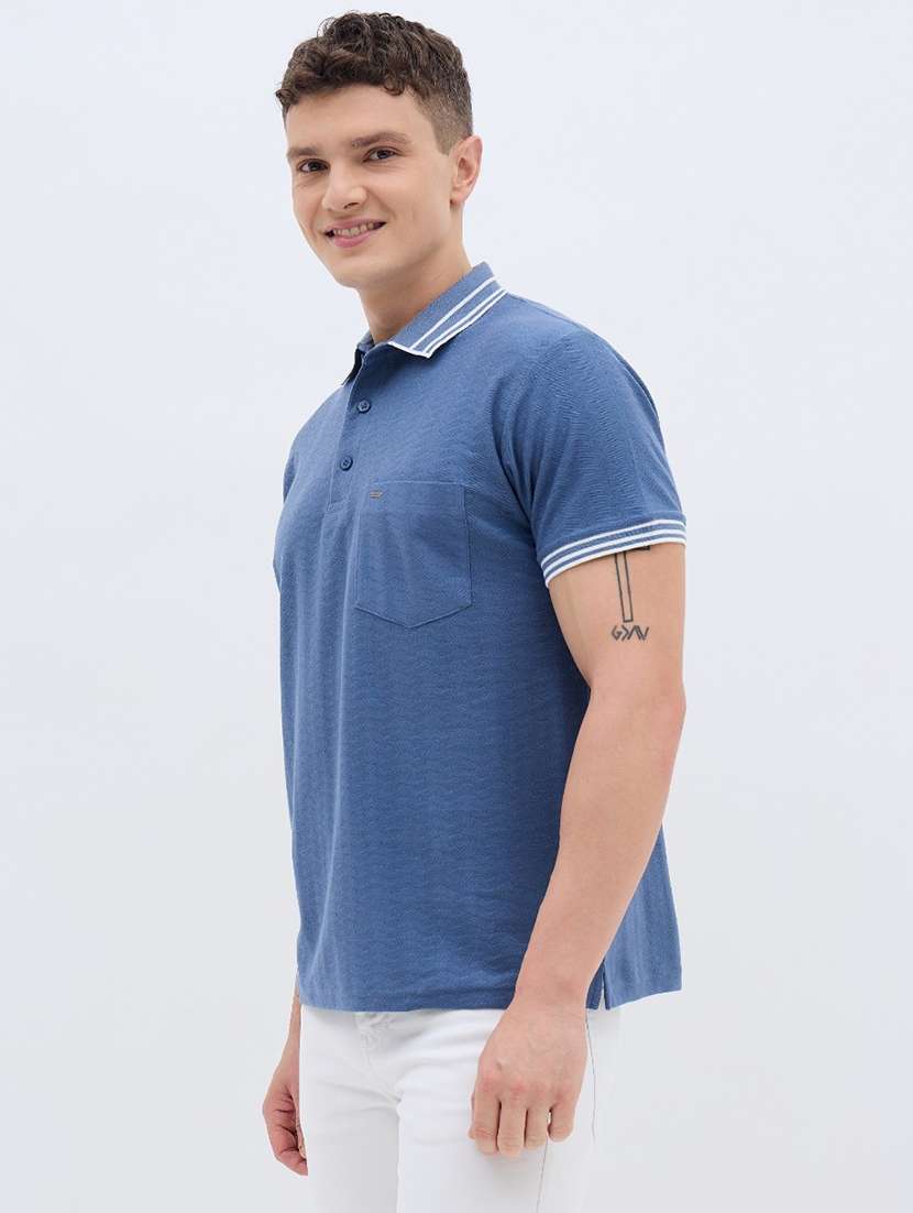 men self design short sleeve regular fit polo t-shirt - 22272860 -  Standard Image - 2