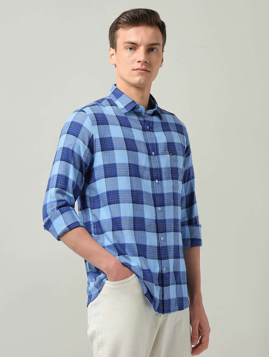 men checkered long sleeve regualr fit casual shirt - 22272865 -  Standard Image - 2