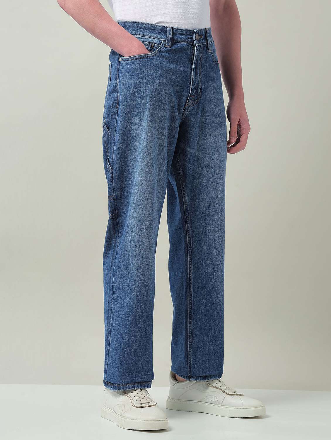 men washed mid rise full length straight fit jeans - 22272873 -  Standard Image - 2