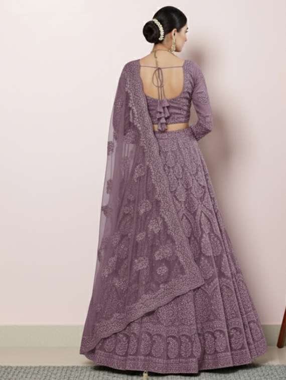 women solid with work semi stitched fit & flare gown - 22272893 -  Standard Image - 2