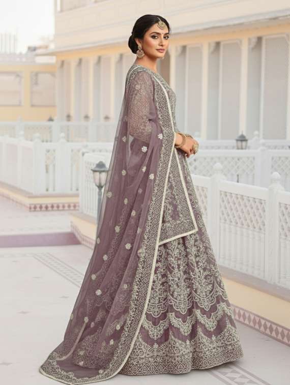 women solid with work semi stitched fit & flare gown - 22272904 -  Standard Image - 2