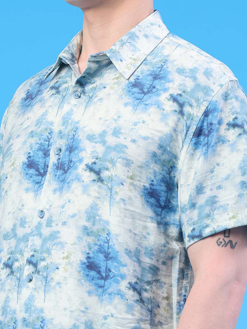men printed short sleeve regular fit casual shirt - 22273151 -  Standard Image - 2