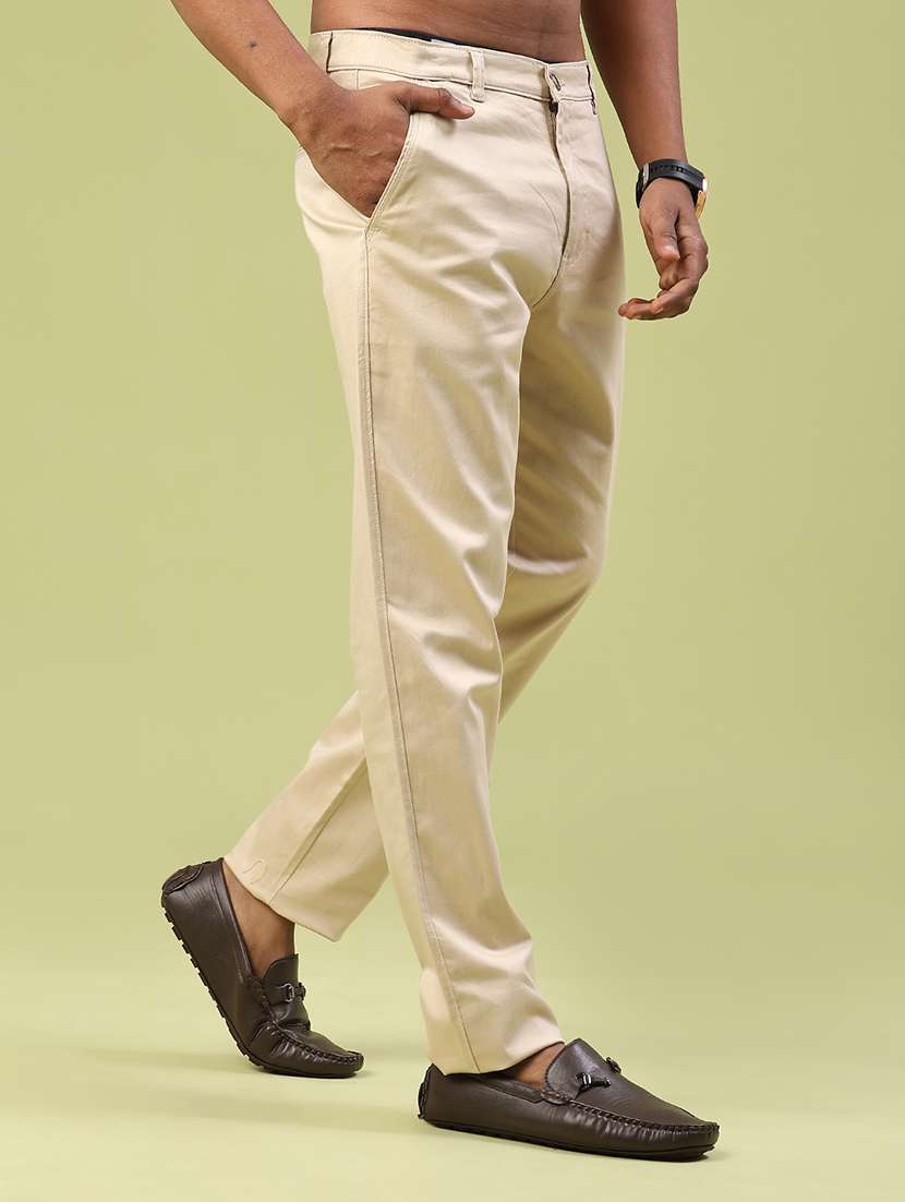 men solid mid rise chinos casual trouser - 22273167 -  Standard Image - 2