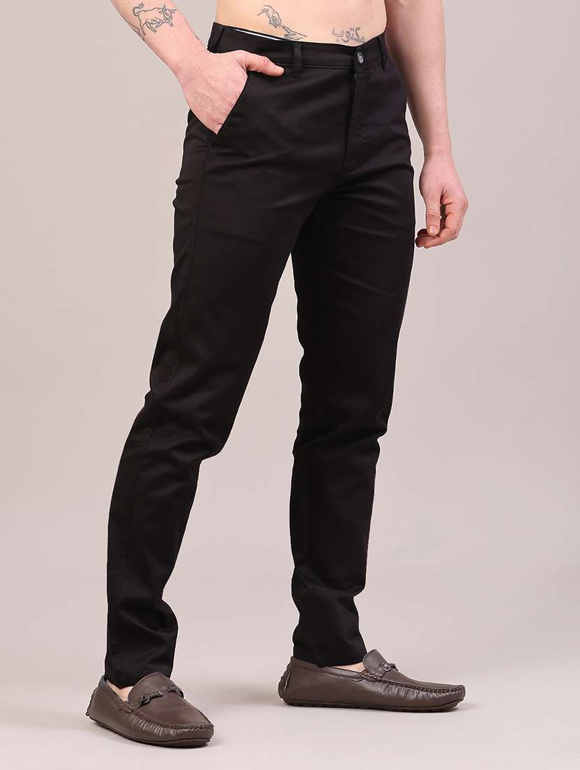 men solid mid rise chinos casual trouser - 22273172 -  Standard Image - 2