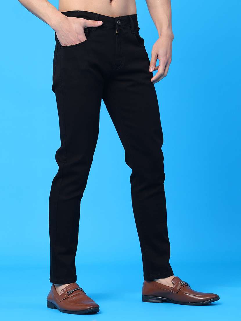 Men Plain Mid Rise Full Length Jeans - 22273179 -  Standard Image - 2