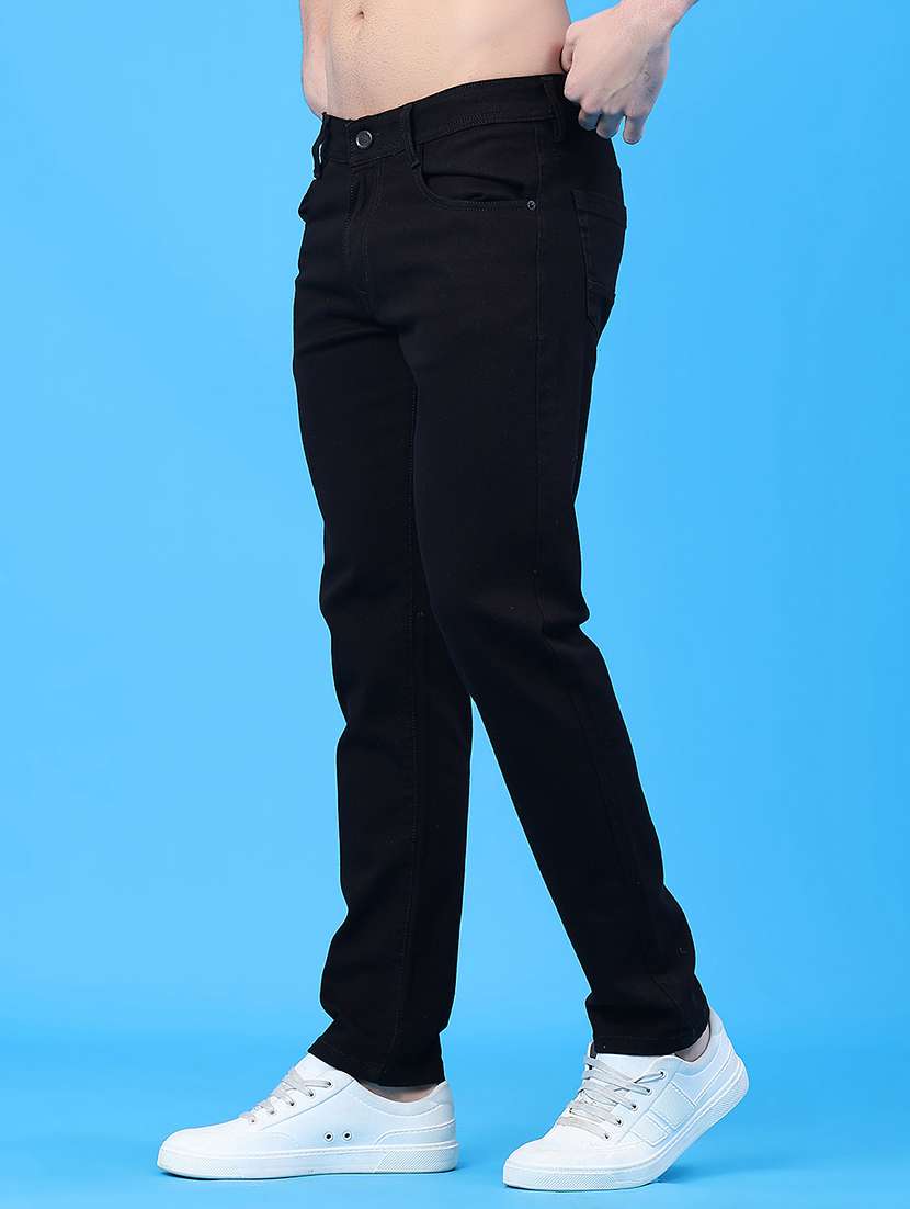 Men Plain Mid Rise Full Length Jeans - 22273180 -  Standard Image - 2