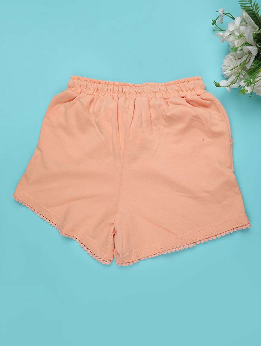 girls solid mid rise shorts - 22273290 -  Standard Image - 2