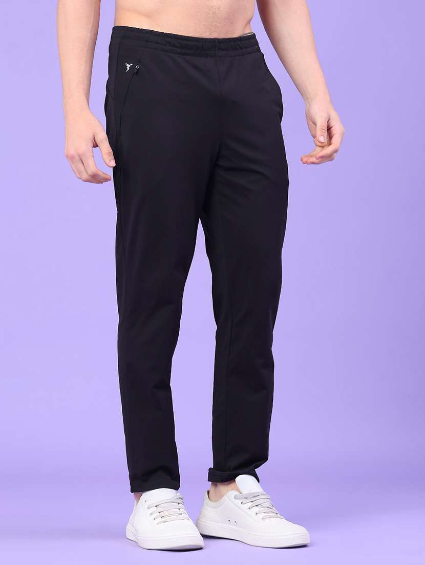 men solid mid rise regular fit track pant - 22273320 -  Standard Image - 2
