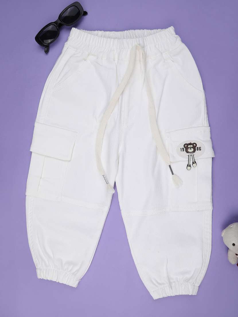 boys solid mid rise cargo jogger