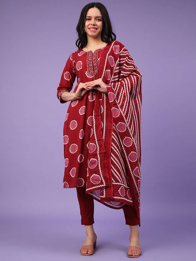 maroon cotton kurta pant  set - 22273529 -  Standard Image - 2