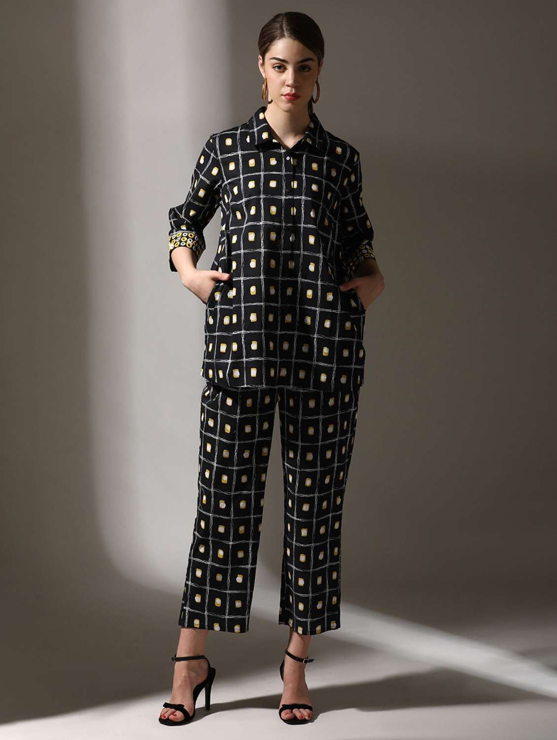 women three quarter sleeve co-ord set - 22273626 -  Standard Image - 2