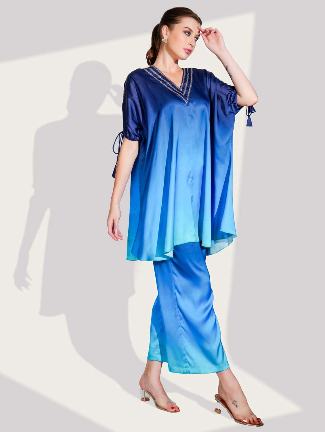 women tie and dye kimono sleeve co-ord set - 22273656 -  Standard Image - 2