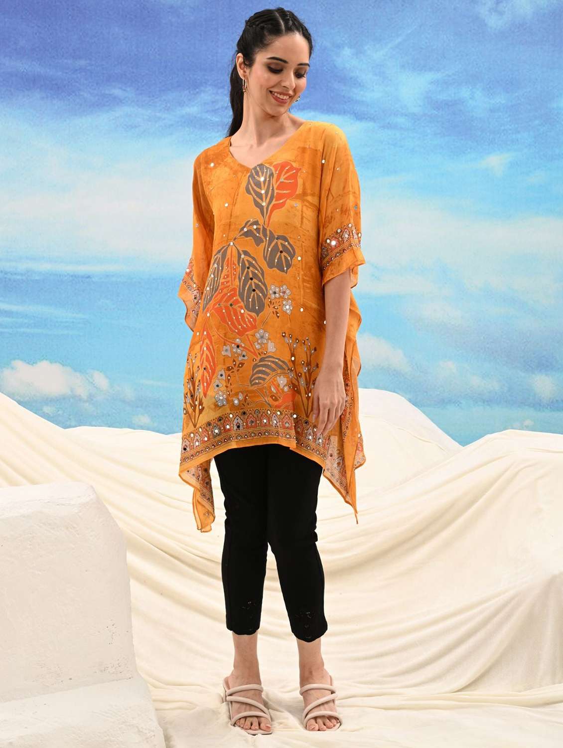 women printed kimono sleeve kaftan tunic - 22273673 -  Standard Image - 2