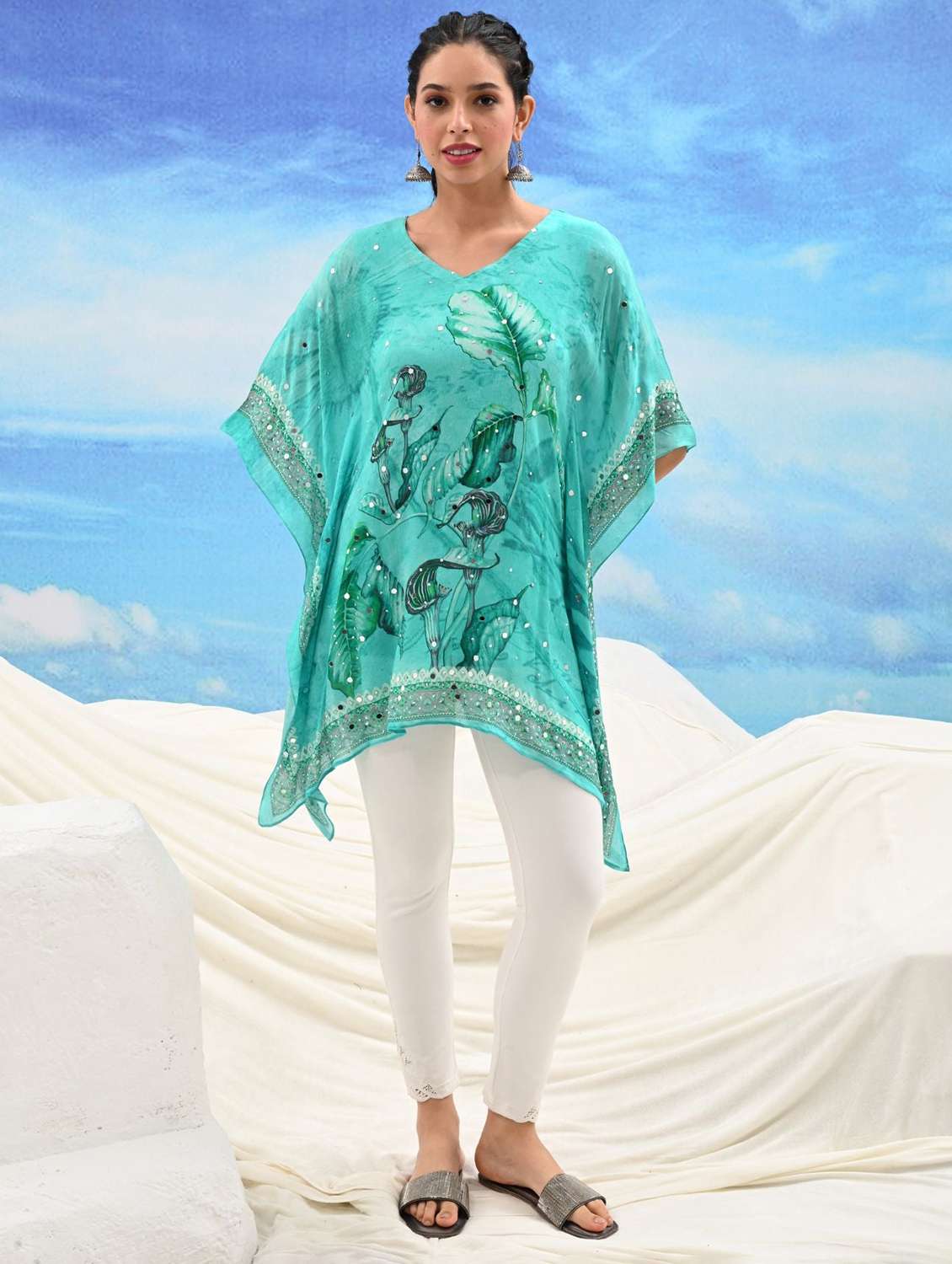 women printed kimono sleeve kaftan tunic - 22273676 -  Standard Image - 2