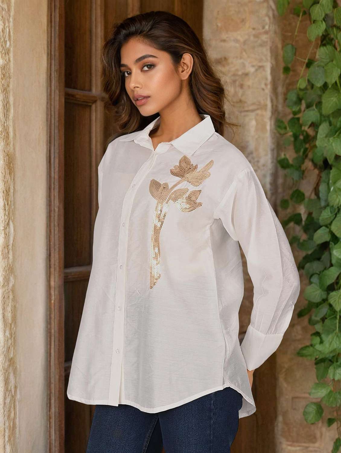 women collared long sleeve regular shirt - 22273751 -  Standard Image - 2