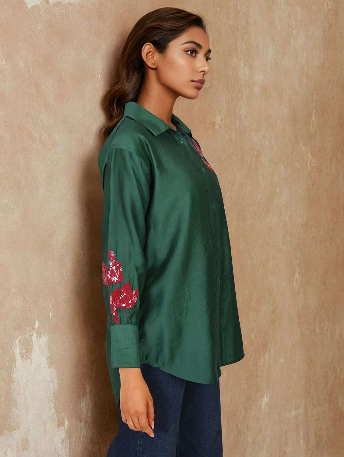 women collared long sleeve regular shirt - 22273756 -  Standard Image - 2