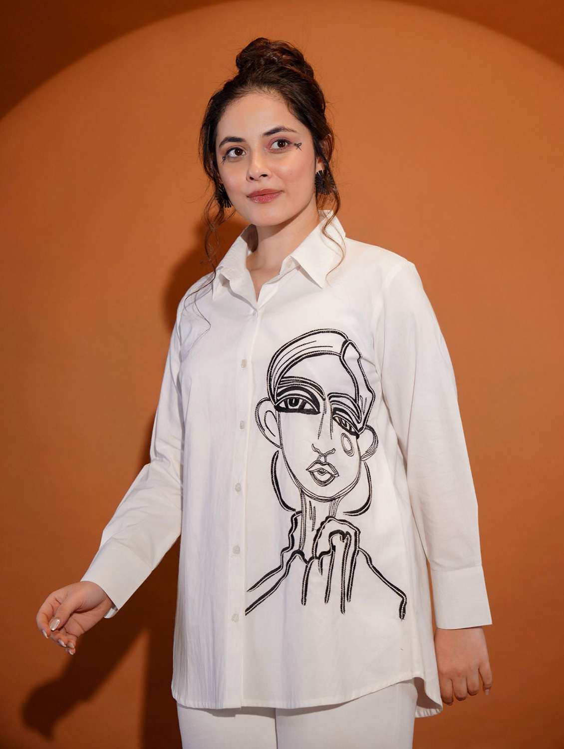 women collared long sleeve regular shirt - 22273762 -  Standard Image - 2