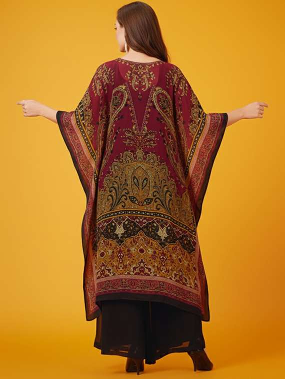 women printed kimono sleeve kaftan kurta - 22273771 -  Standard Image - 2