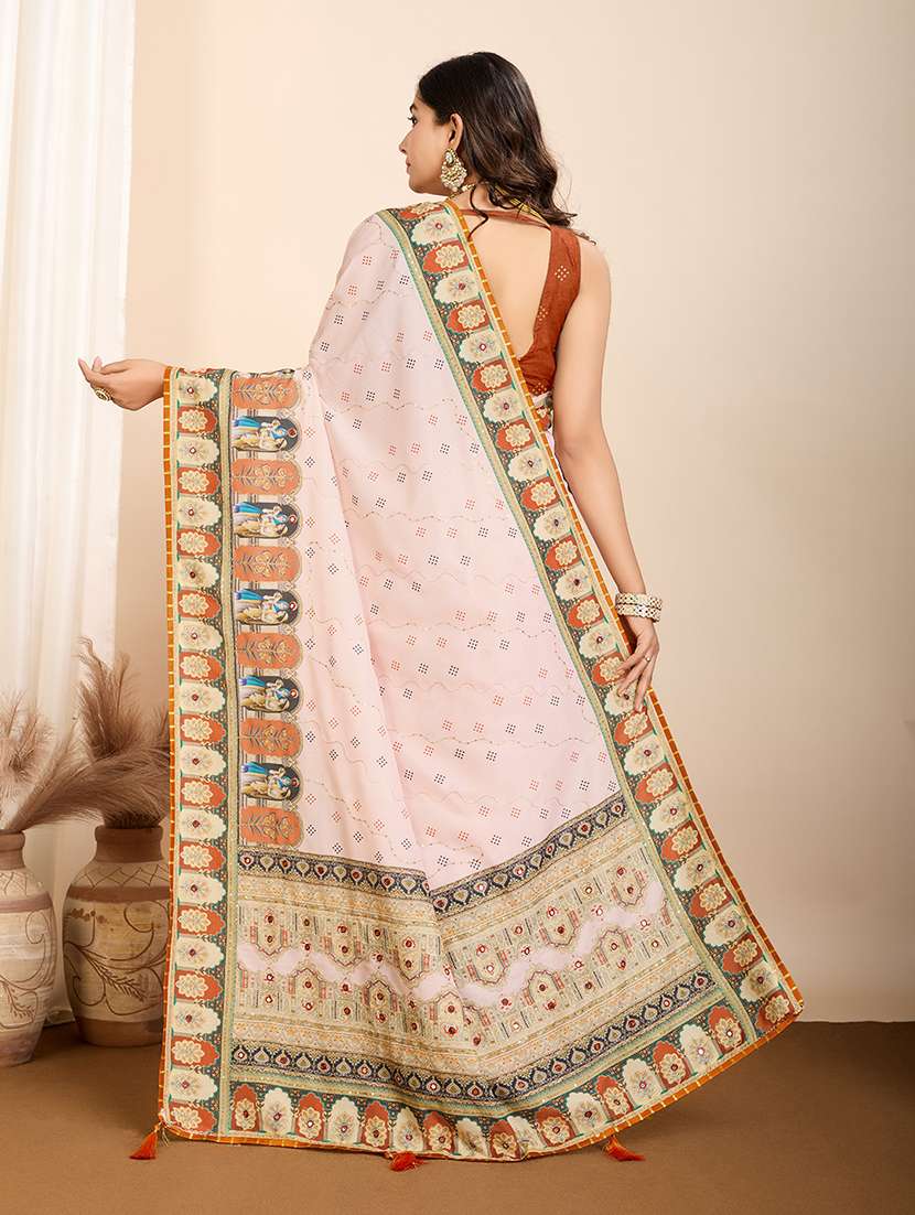 women printed embroidered saree with blouse - 22274020 -  Standard Image - 2