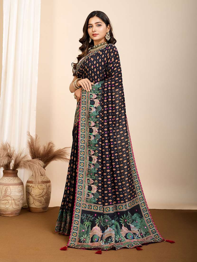 women printed casual wear saree with blouse - 22274056 -  Standard Image - 2