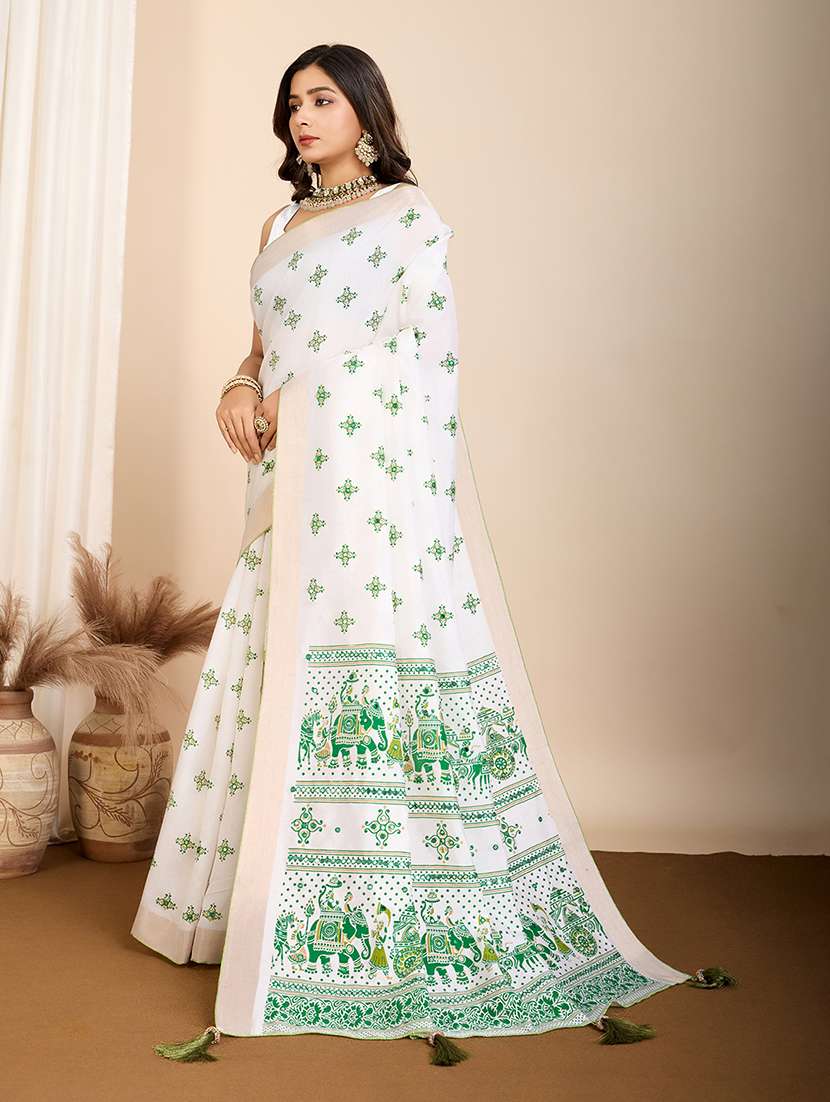 women printed casual wear saree with blouse - 22274059 -  Standard Image - 2