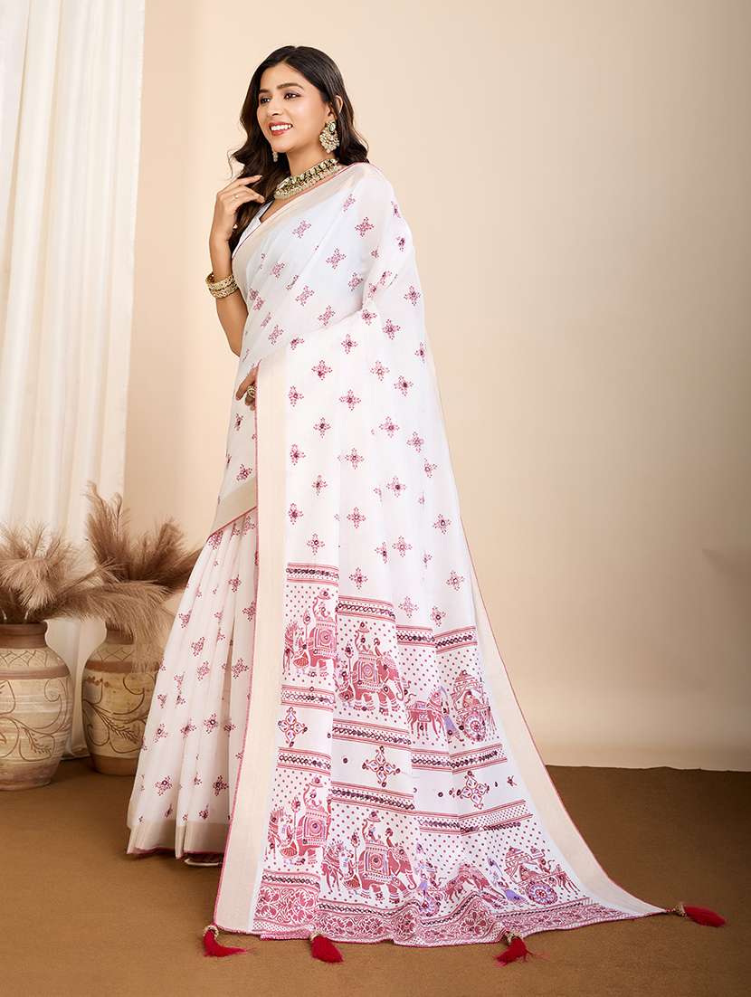 women printed casual wear saree with blouse - 22274060 -  Standard Image - 2