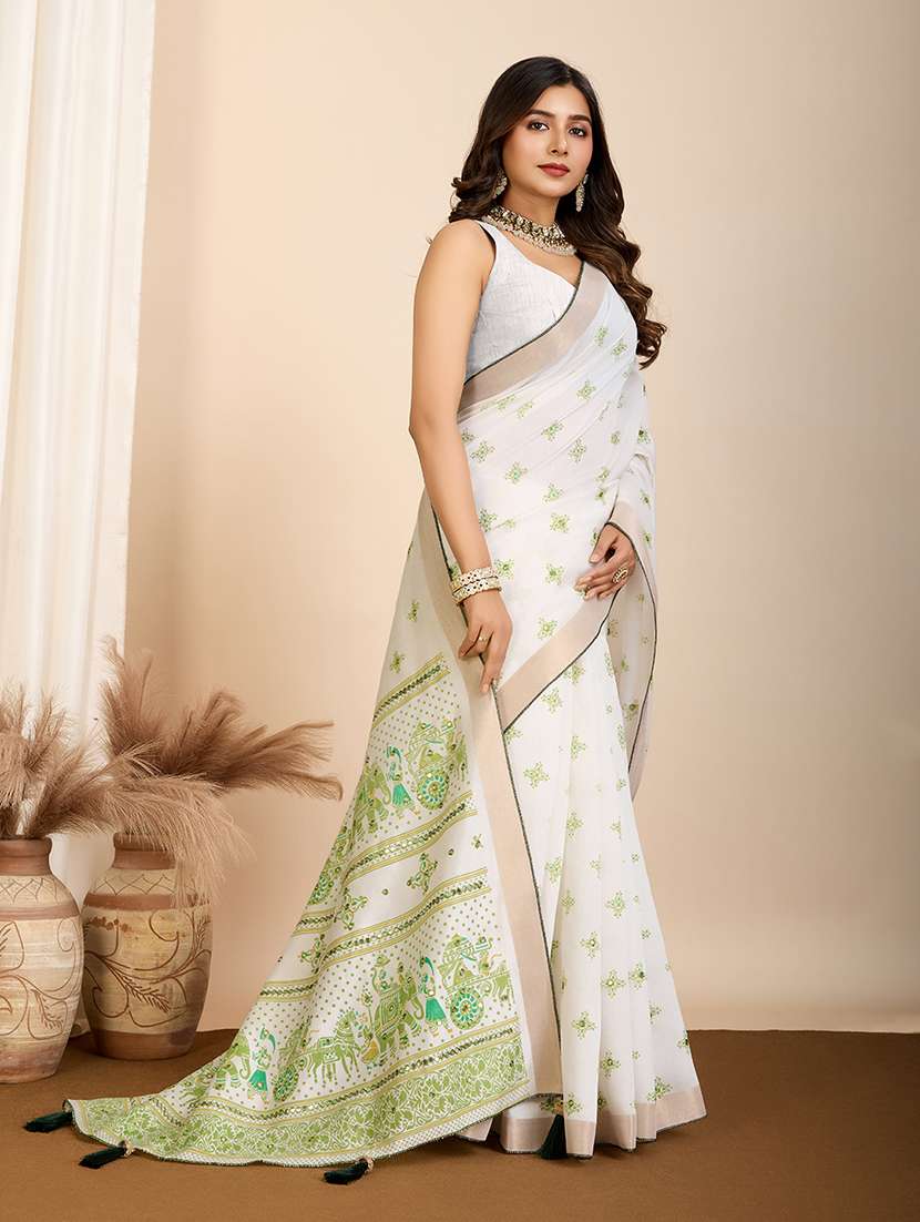 women printed casual wear saree with blouse - 22274061 -  Standard Image - 2