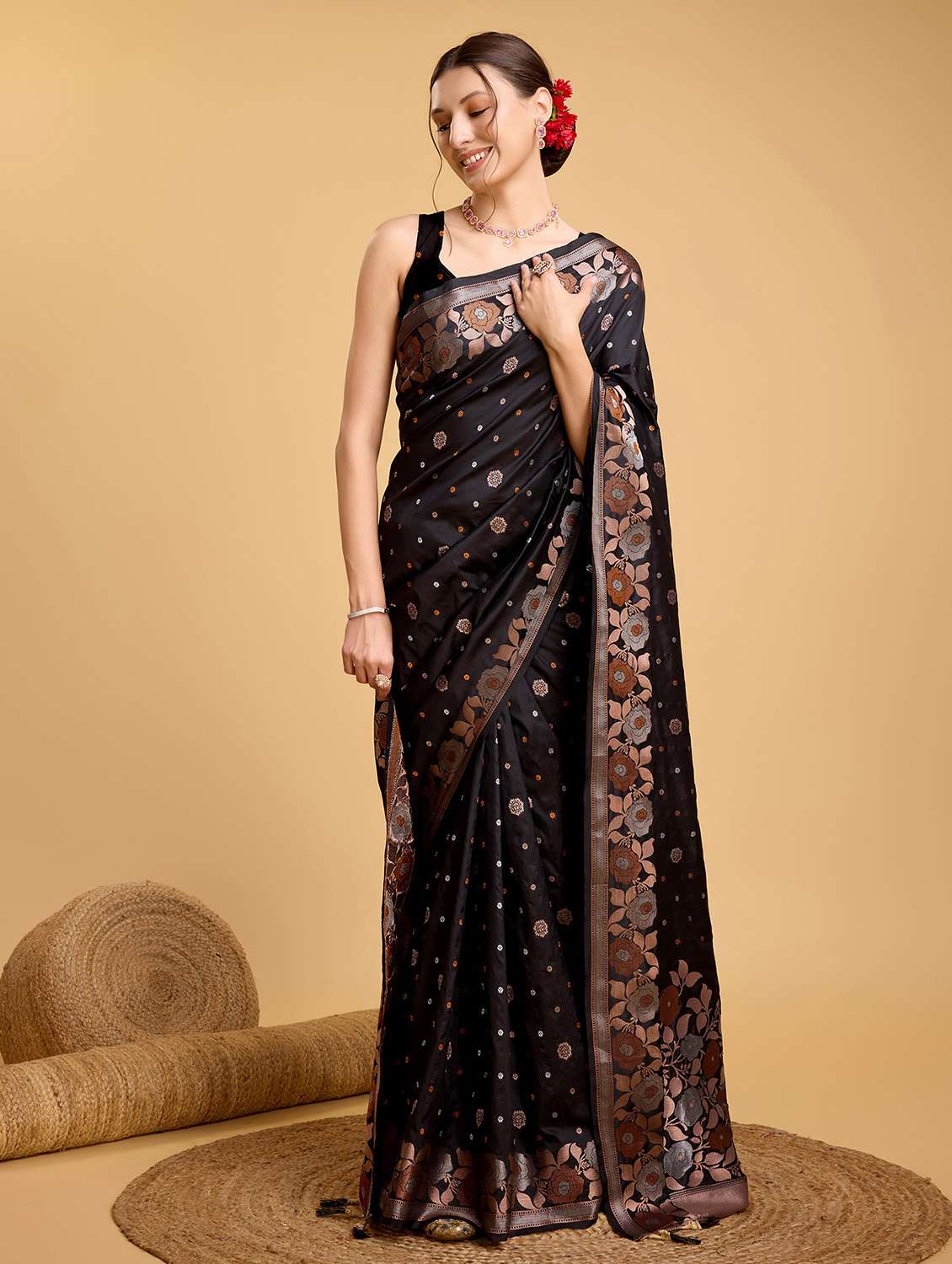 women self design banarasi saree with blouse - 22274088 -  Standard Image - 2