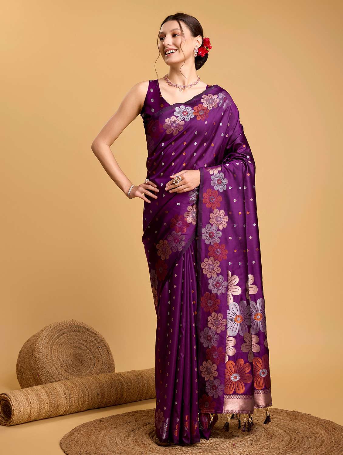 women self design banarasi saree with blouse - 22274099 -  Standard Image - 2