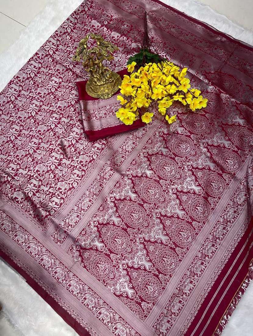 women self design banarasi saree with blouse - 22274199 -  Standard Image - 7