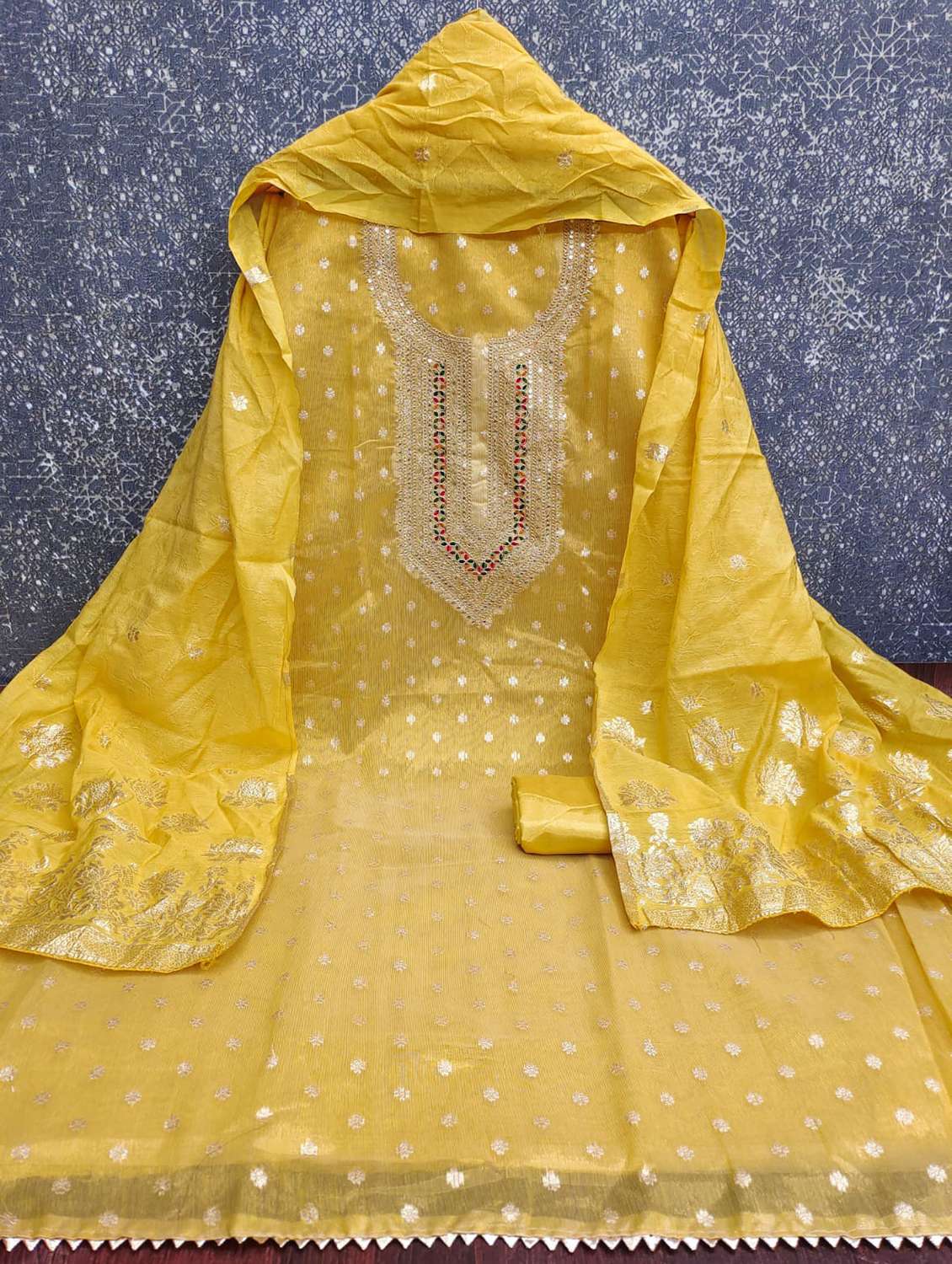 women self design embroidered unstitched suit set - 22274234 -  Standard Image - 2