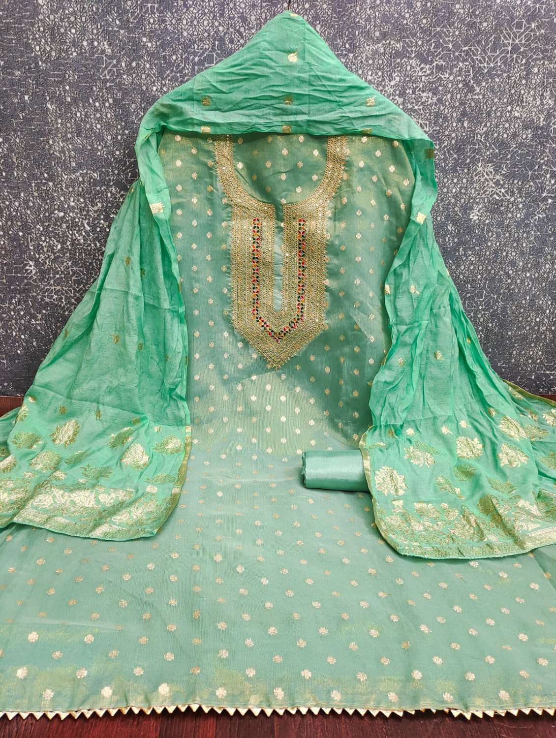 women self design embroidered unstitched suit set - 22274235 -  Standard Image - 2
