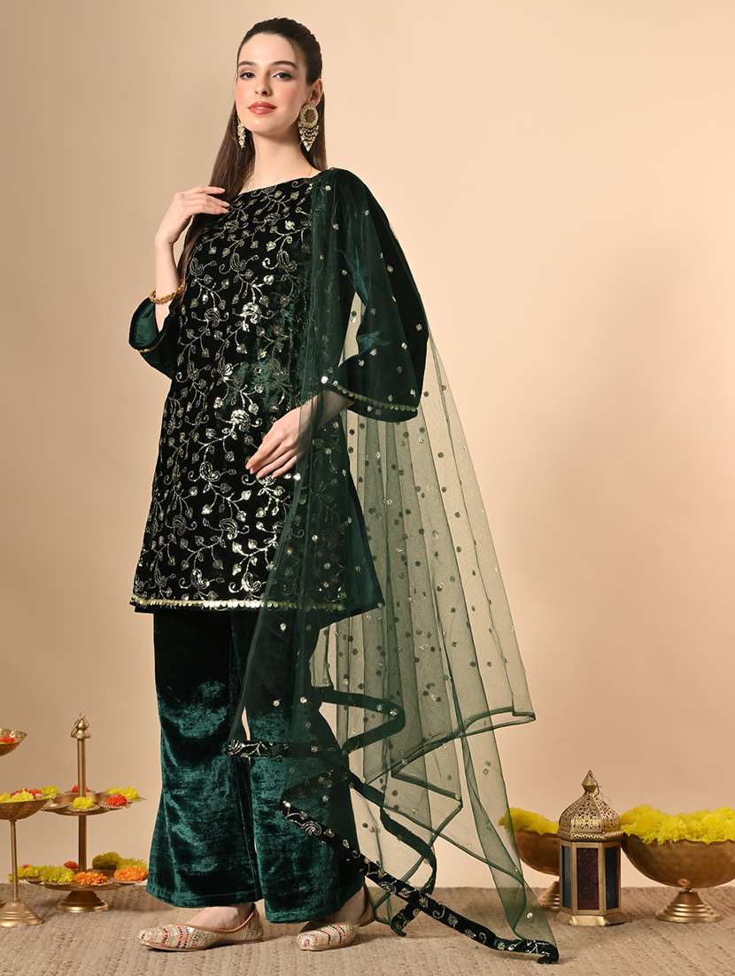 women embroidered kurta and sharara with dupatta  - 22274270 -  Standard Image - 2