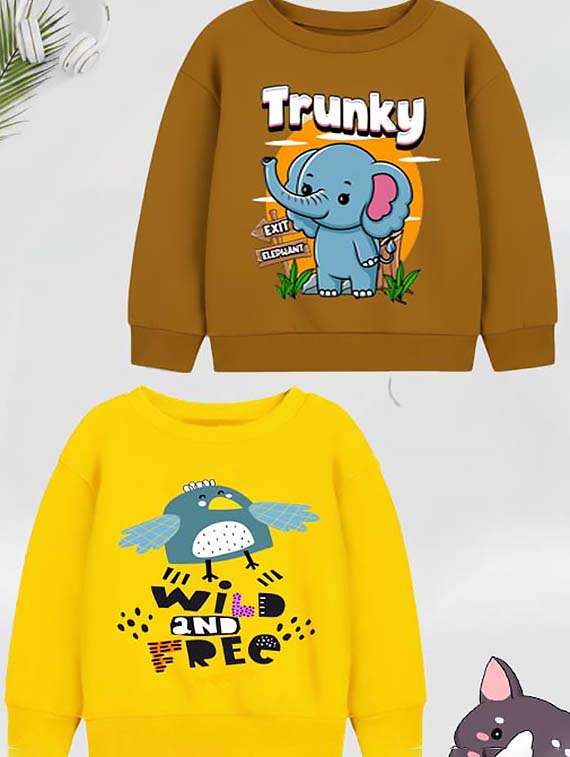 boys pack of 2 printed long sleeve sweatshirt  - 22274313 -  Standard Image - 2