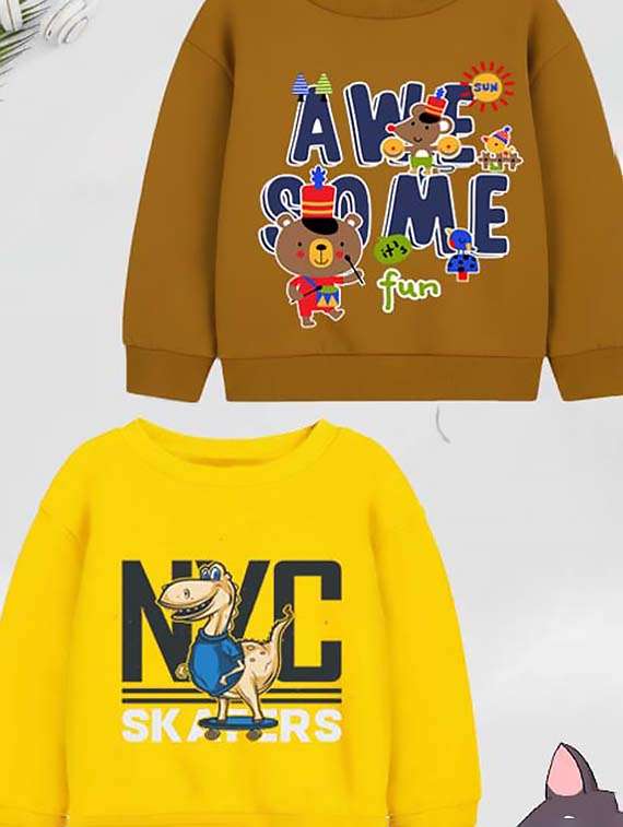 boys printed long sleeve sweatshirt combo - 22274316 -  Standard Image - 2