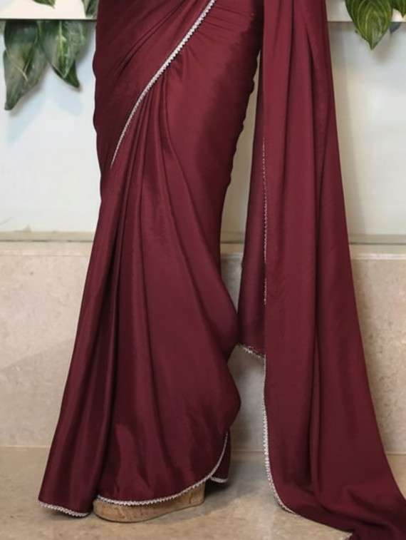 women solid plain saree with blouse - 22274518 -  Standard Image - 2